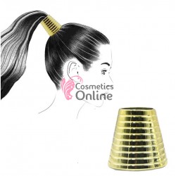 Inel pentru prins parul din plastic model DMX02, Auriu in forma de Con